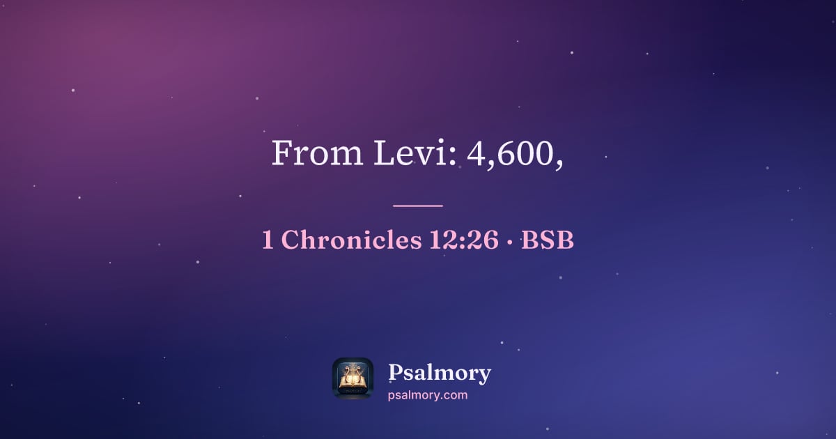 1 Chronicles 12:26 verse artwork: From Levi: 4,600,