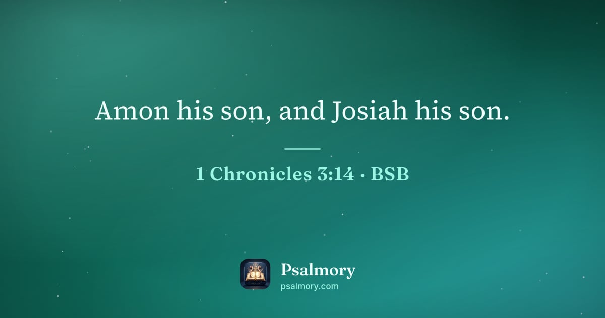 1 Chronicles 3:14 verse artwork: Amon his son, and Josiah his son.