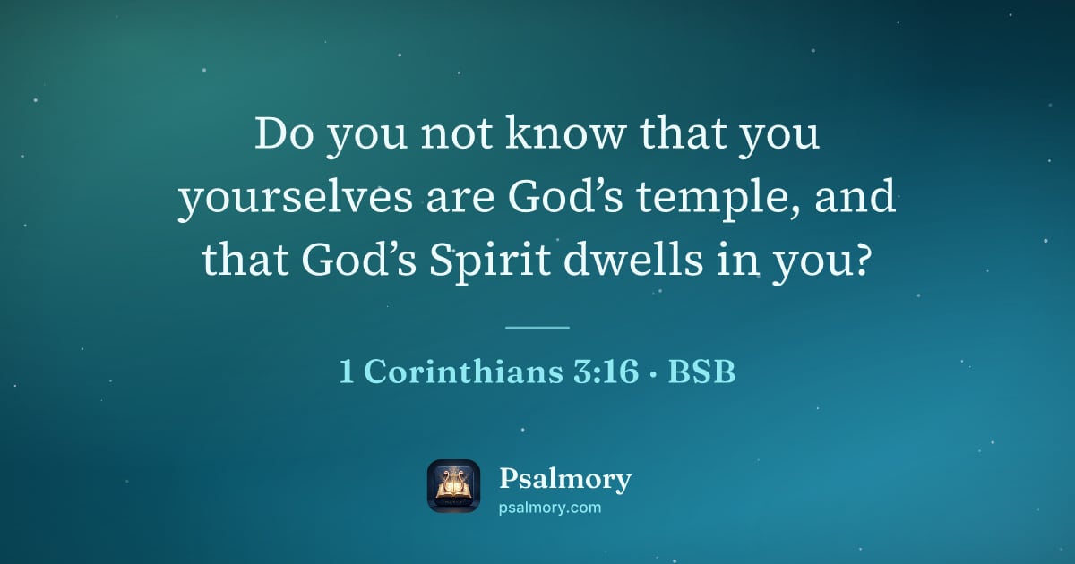 1 Corinthians 3:16 verse artwork: Do you not know that you yourselves are God’s temple, and that God’s Spirit dwells in you?