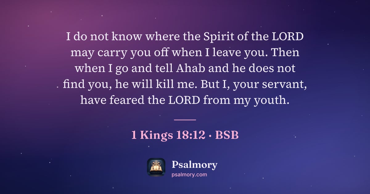 1 Kings 18:12 verse artwork: I do not know where the Spirit of the LORD may carry you off when I leave you. Then when…