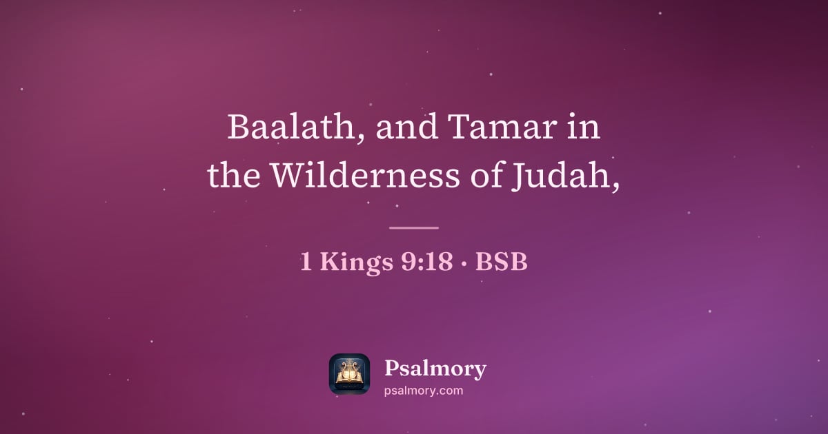 1 Kings 9:18 verse artwork: Baalath, and Tamar in the Wilderness of Judah,