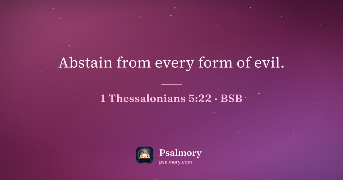 1 Thessalonians 5:22 verse artwork: Abstain from every form of evil.