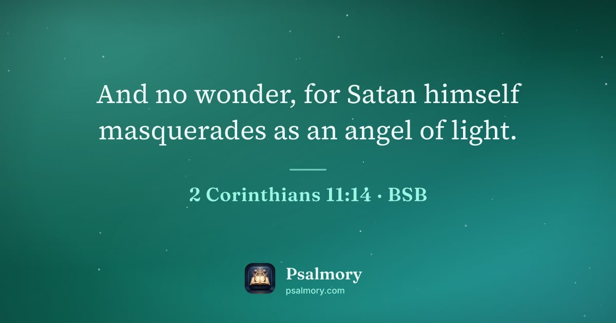 2 Corinthians 11:14 verse artwork: And no wonder, for Satan himself masquerades as an angel of light.
