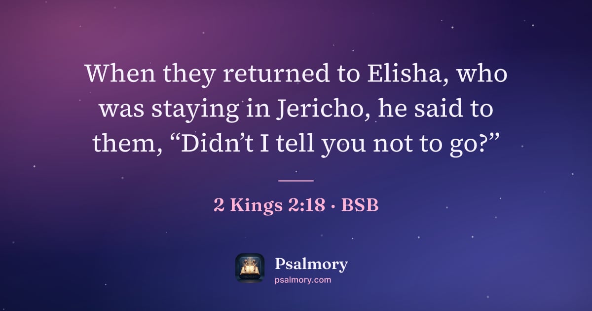 2 Kings 2:18 verse artwork: When they returned to Elisha, who was staying in Jericho, he said to them, “Didn’t I…