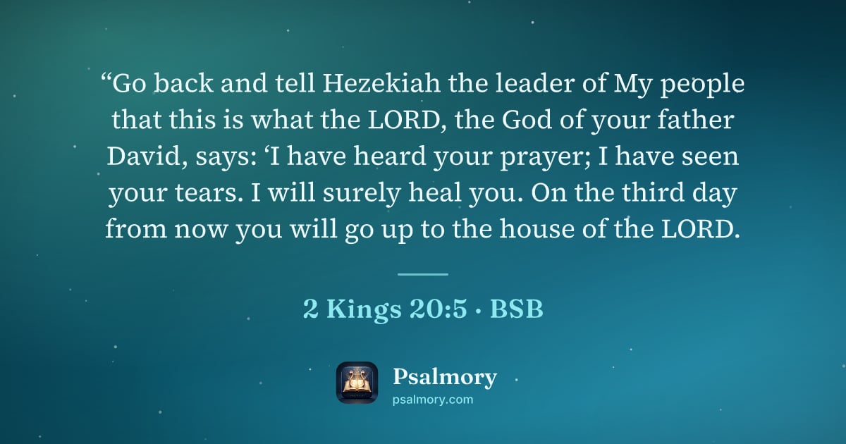2 Kings 20:5 verse artwork: “Go back and tell Hezekiah the leader of My people that this is what the LORD, the God…
