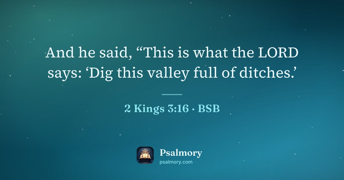 2 Kings 3:16 verse artwork: And he said, “This is what the LORD says: ‘Dig this valley full of ditches.’