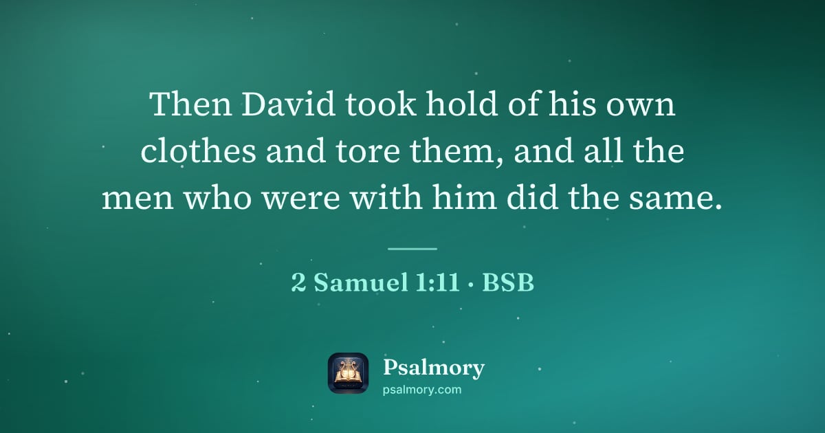 2 Samuel 1:11 verse artwork: Then David took hold of his own clothes and tore them, and all the men who were with him…