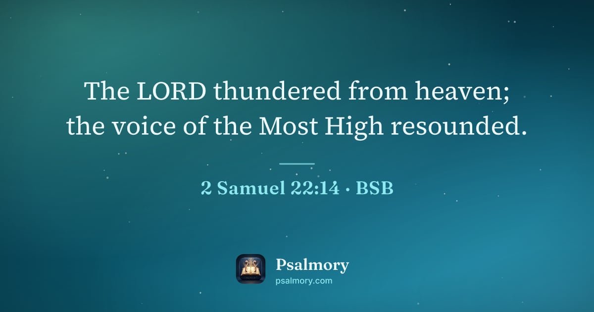 2 Samuel 22:14 verse artwork: The LORD thundered from heaven; the voice of the Most High resounded.