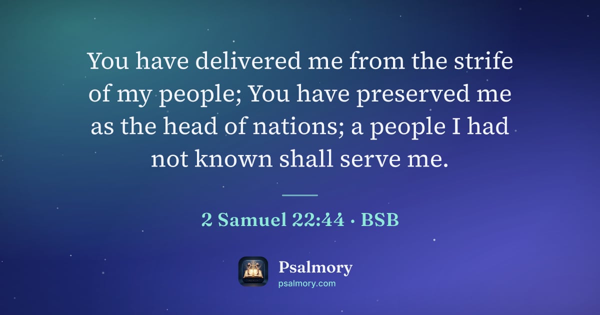 2 Samuel 22:44 verse artwork: You have delivered me from the strife of my people; You have preserved me as the head of…
