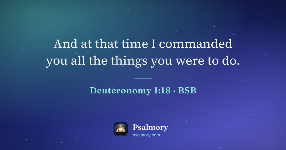 Deuteronomy 1:18 verse artwork: And at that time I commanded you all the things you were to do.