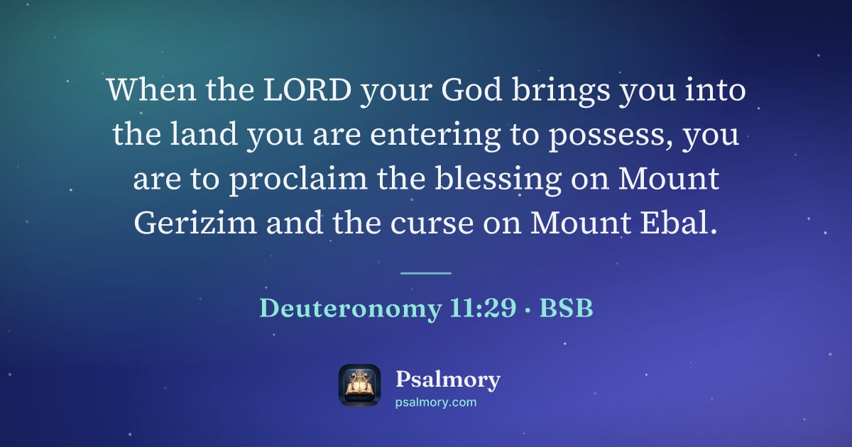 Deuteronomy 11:29 verse artwork: When the LORD your God brings you into the land you are entering to possess, you are to…