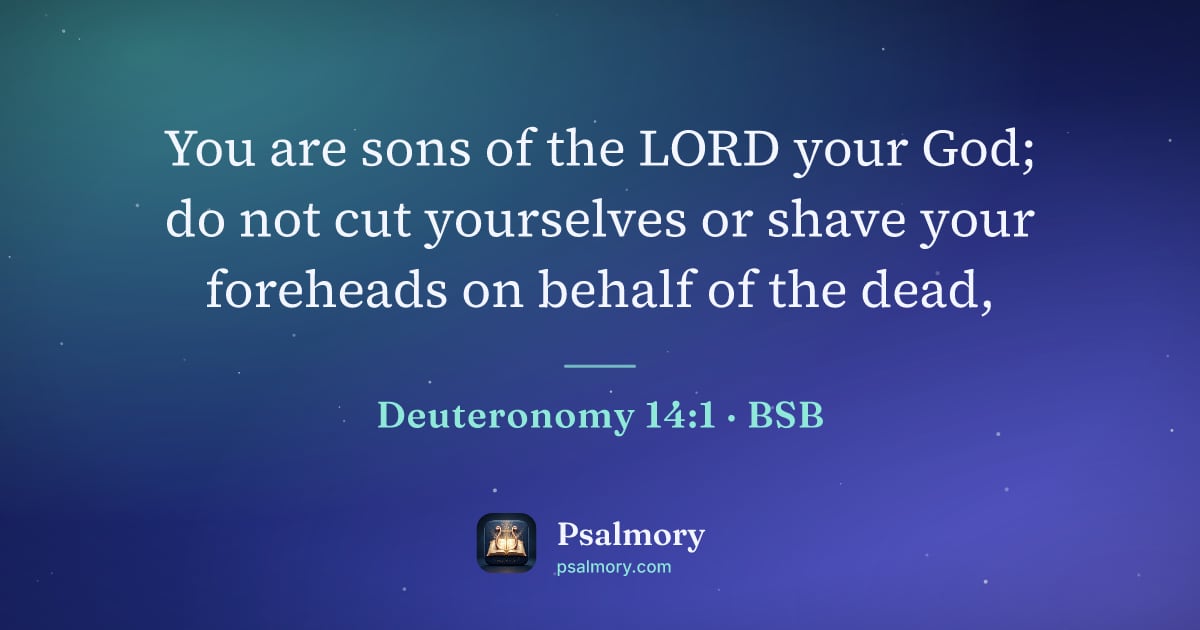 Deuteronomy 14:1 verse artwork: You are sons of the LORD your God; do not cut yourselves or shave your foreheads on…
