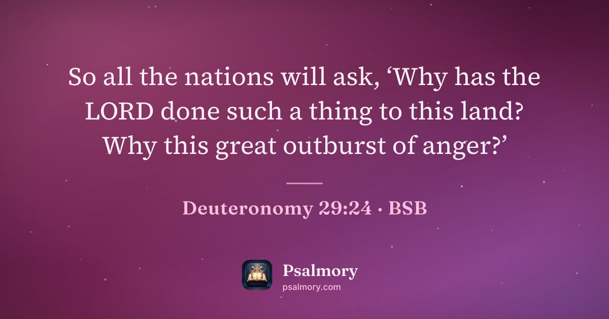 Deuteronomy 29:24 verse artwork: So all the nations will ask, ‘Why has the LORD done such a thing to this land? Why this…