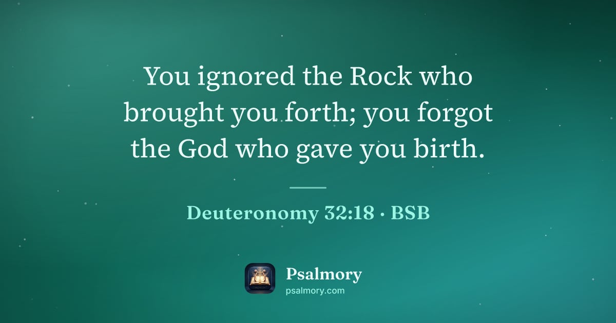Deuteronomy 32:18 verse artwork: You ignored the Rock who brought you forth; you forgot the God who gave you birth.
