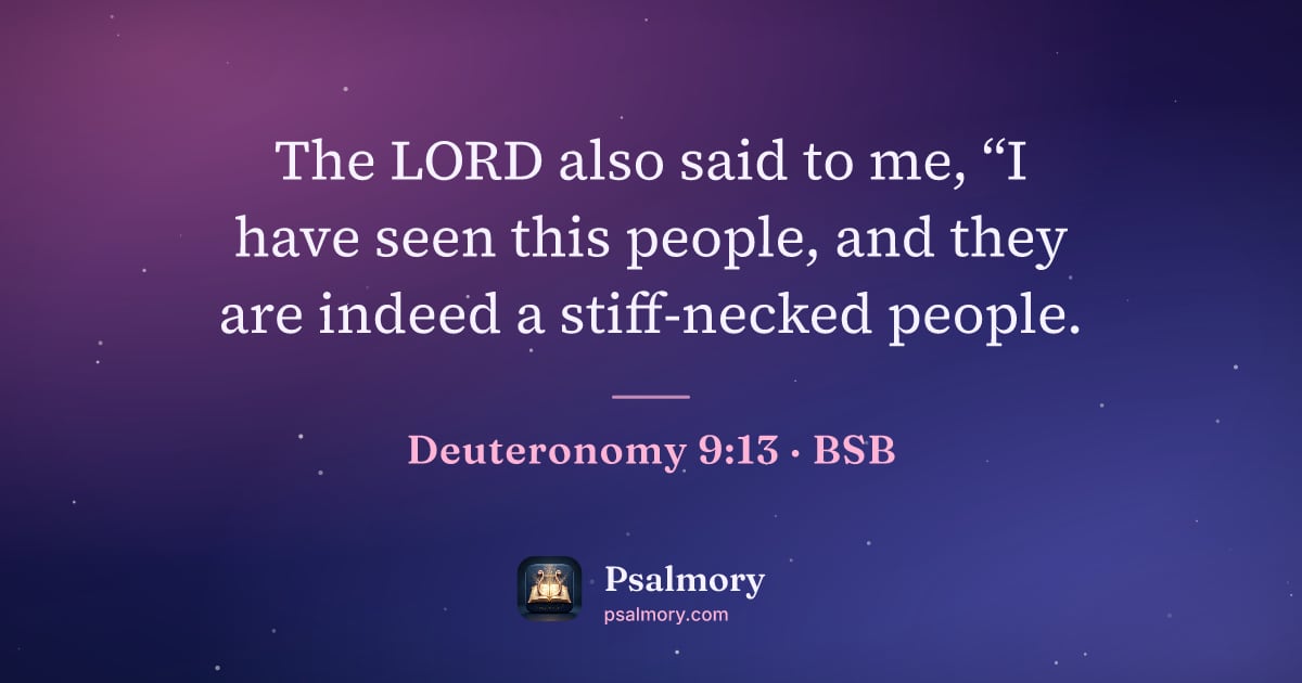 Deuteronomy 9:13 verse artwork: The LORD also said to me, “I have seen this people, and they are indeed a stiff-necked…