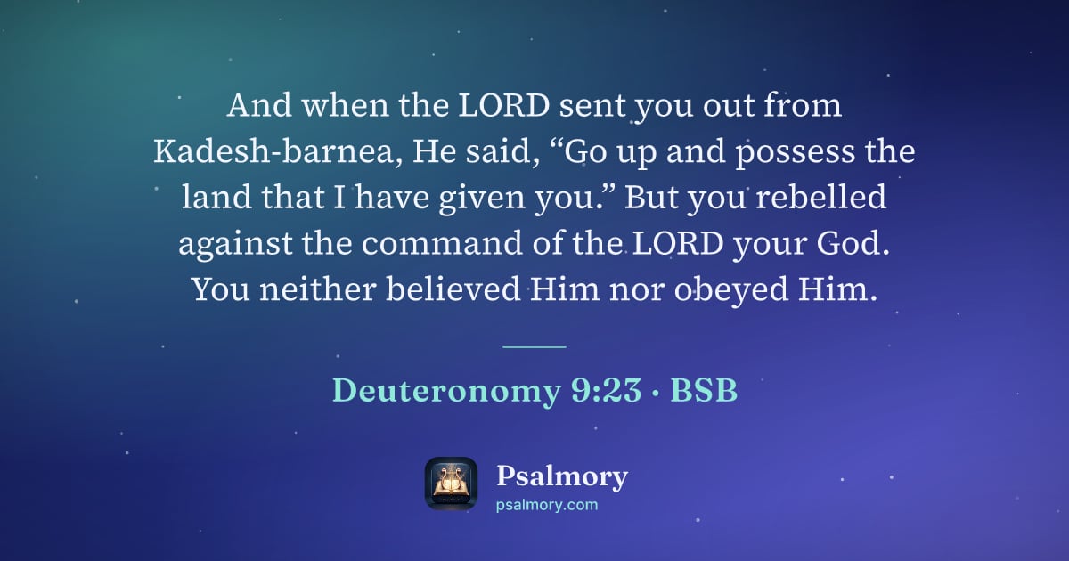 Deuteronomy 9:23 verse artwork: And when the LORD sent you out from Kadesh-barnea, He said, “Go up and possess the land…