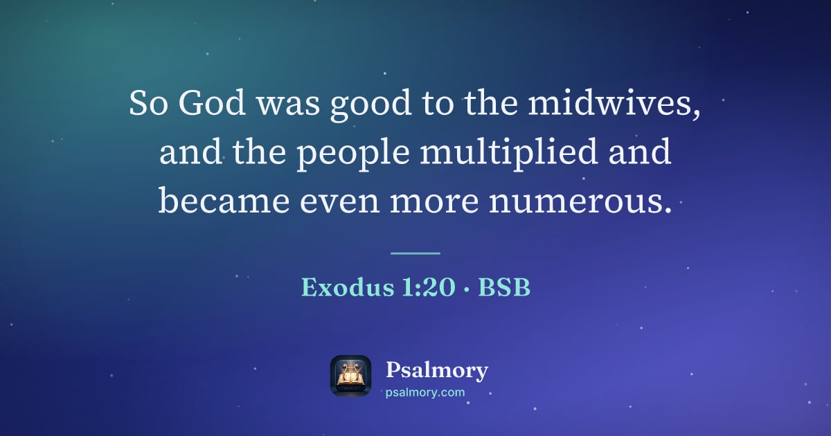 Exodus 1:20 verse artwork: So God was good to the midwives, and the people multiplied and became even more numerous.