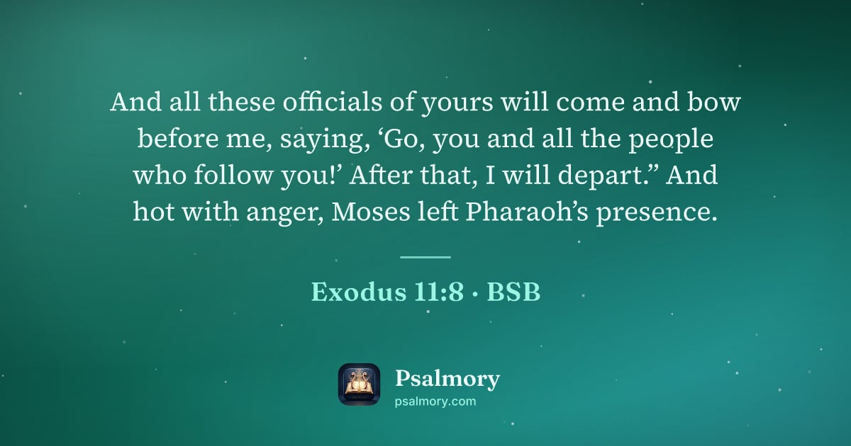 Exodus 11:8 verse artwork: And all these officials of yours will come and bow before me, saying, ‘Go, you and all…