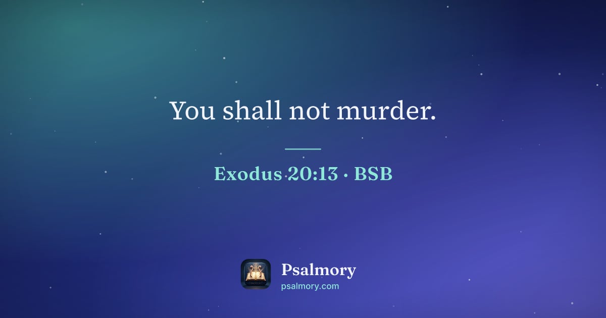 Exodus 20:13 verse artwork: You shall not murder.