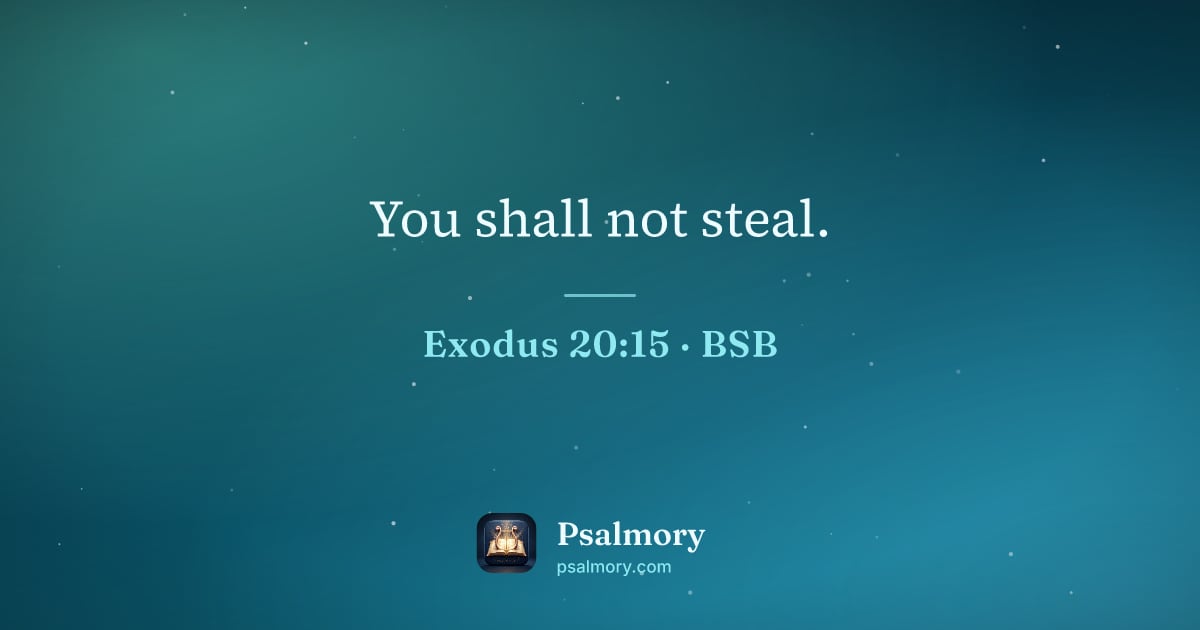 Exodus 20:15 verse artwork: You shall not steal.
