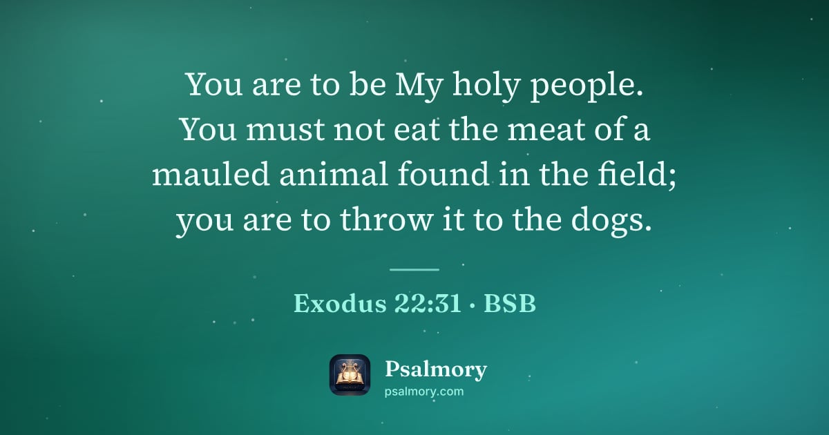 Exodus 22:31 verse artwork: You are to be My holy people. You must not eat the meat of a mauled animal found in the…