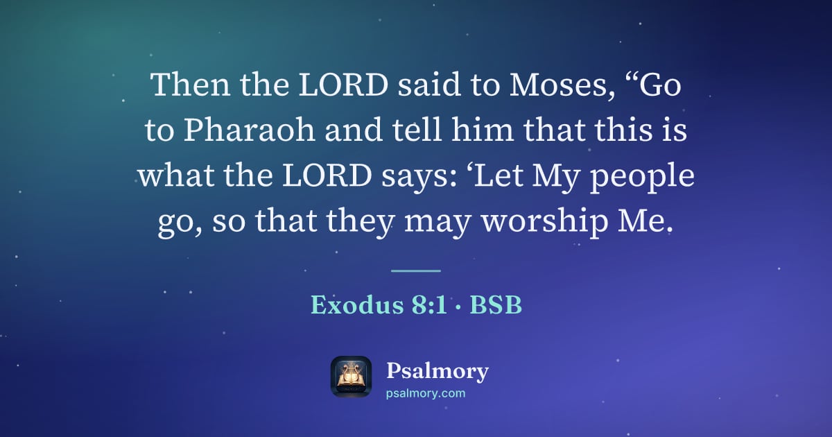 Exodus 8:1 verse artwork: Then the LORD said to Moses, “Go to Pharaoh and tell him that this is what the LORD…