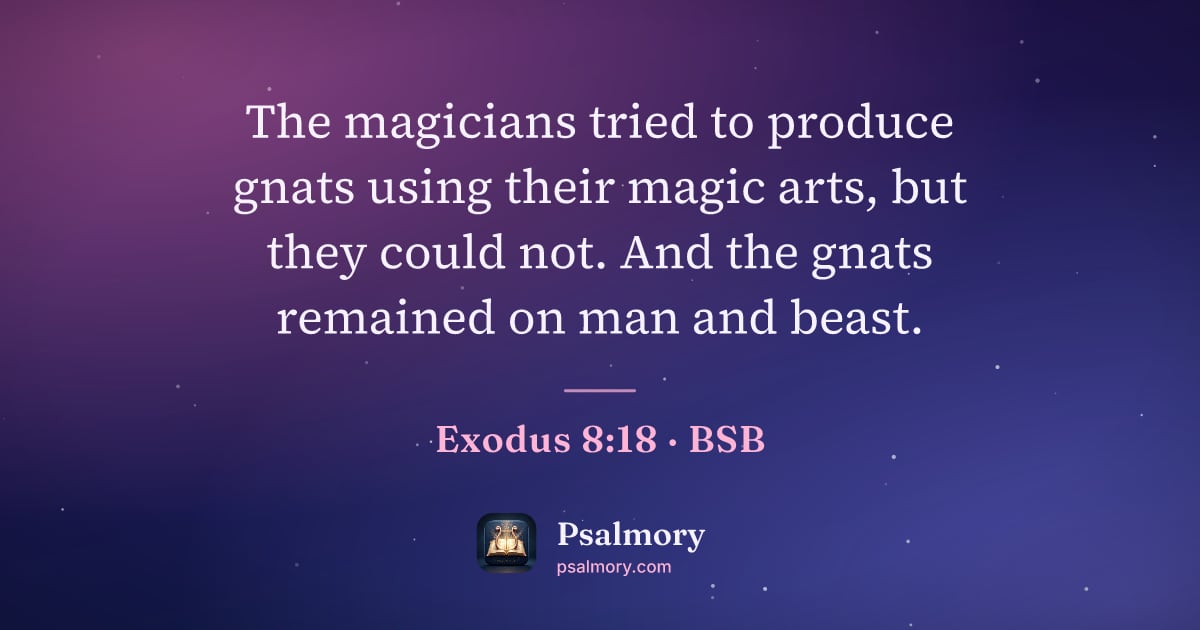 Exodus 8:18 verse artwork: The magicians tried to produce gnats using their magic arts, but they could not. And the…