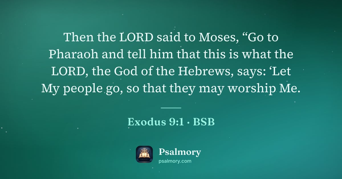 Exodus 9:1 verse artwork: Then the LORD said to Moses, “Go to Pharaoh and tell him that this is what the LORD, the…