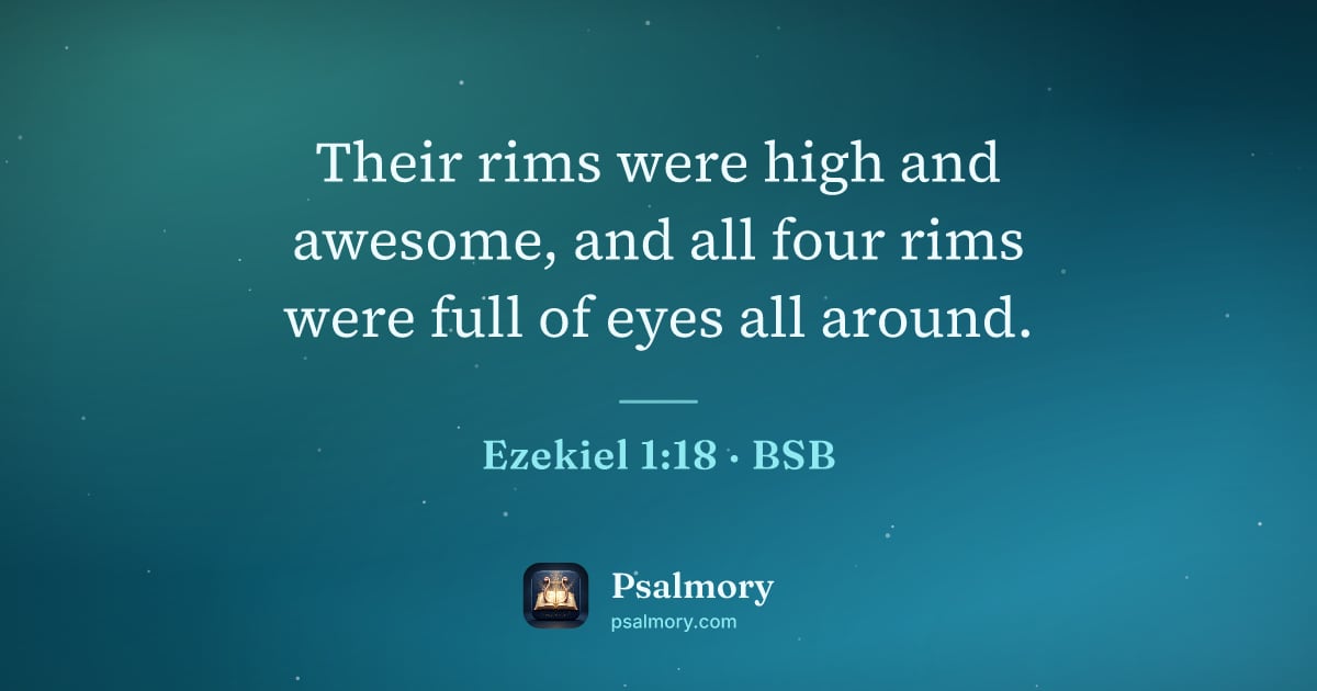 Ezekiel 1:18 verse artwork: Their rims were high and awesome, and all four rims were full of eyes all around.