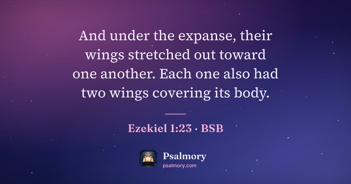 Ezekiel 1:23 verse artwork: And under the expanse, their wings stretched out toward one another. Each one also had…