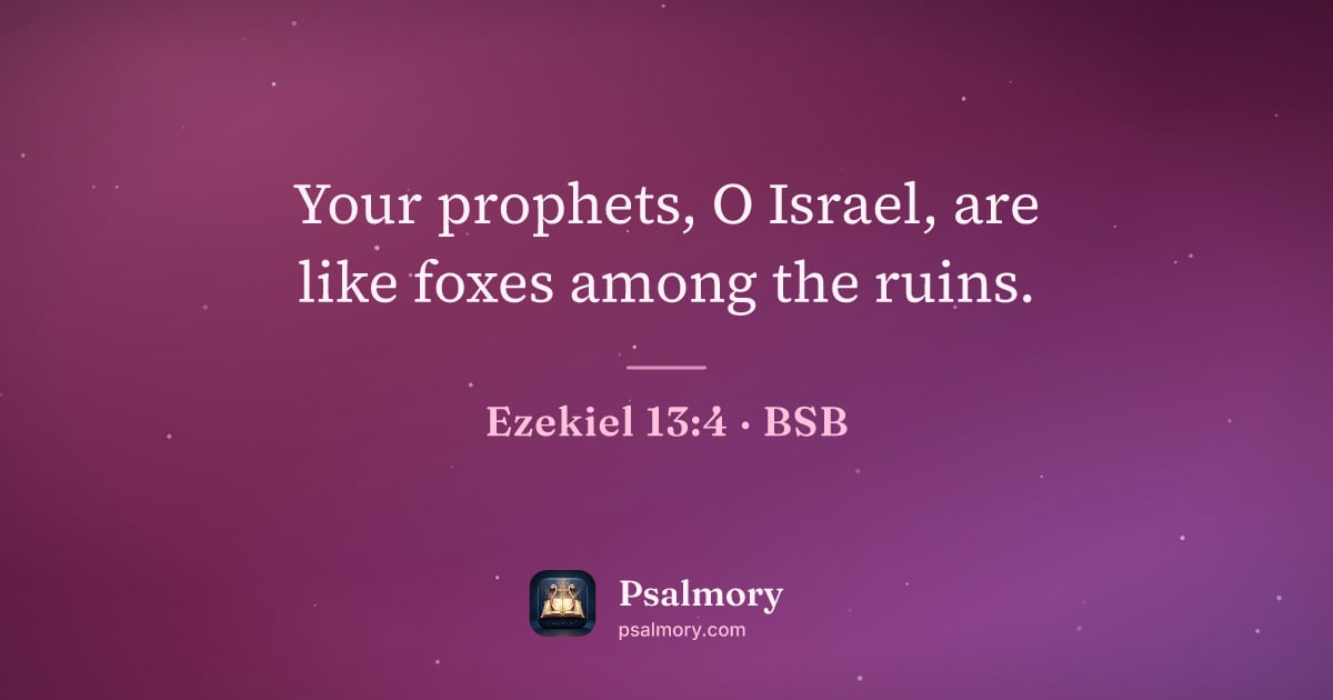 Ezekiel 13:4 verse artwork: Your prophets, O Israel, are like foxes among the ruins.