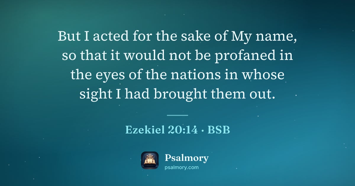 Ezekiel 20:14 verse artwork: But I acted for the sake of My name, so that it would not be profaned in the eyes of the…