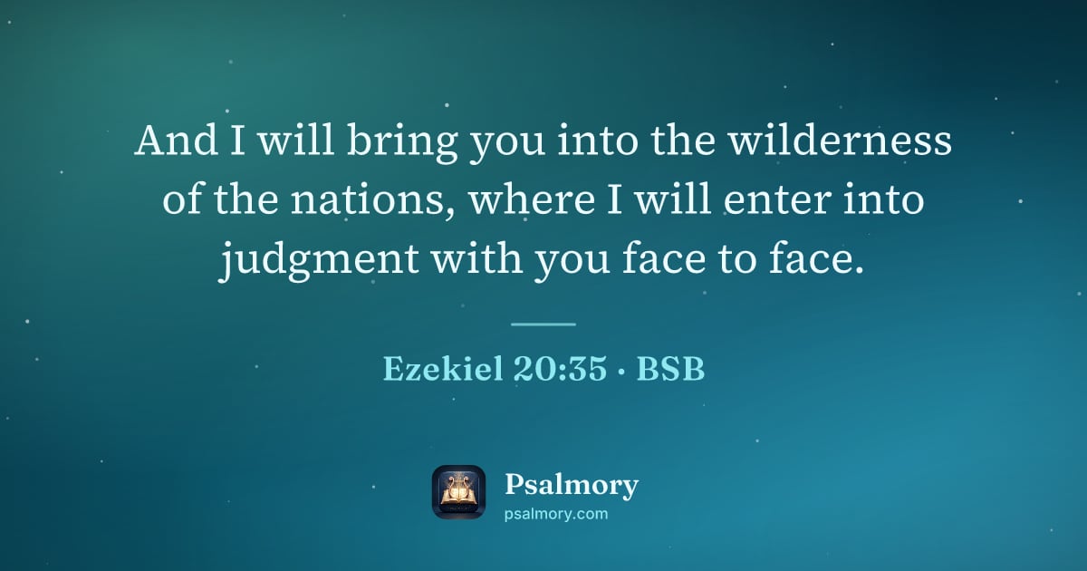Ezekiel 20:35 verse artwork: And I will bring you into the wilderness of the nations, where I will enter into…