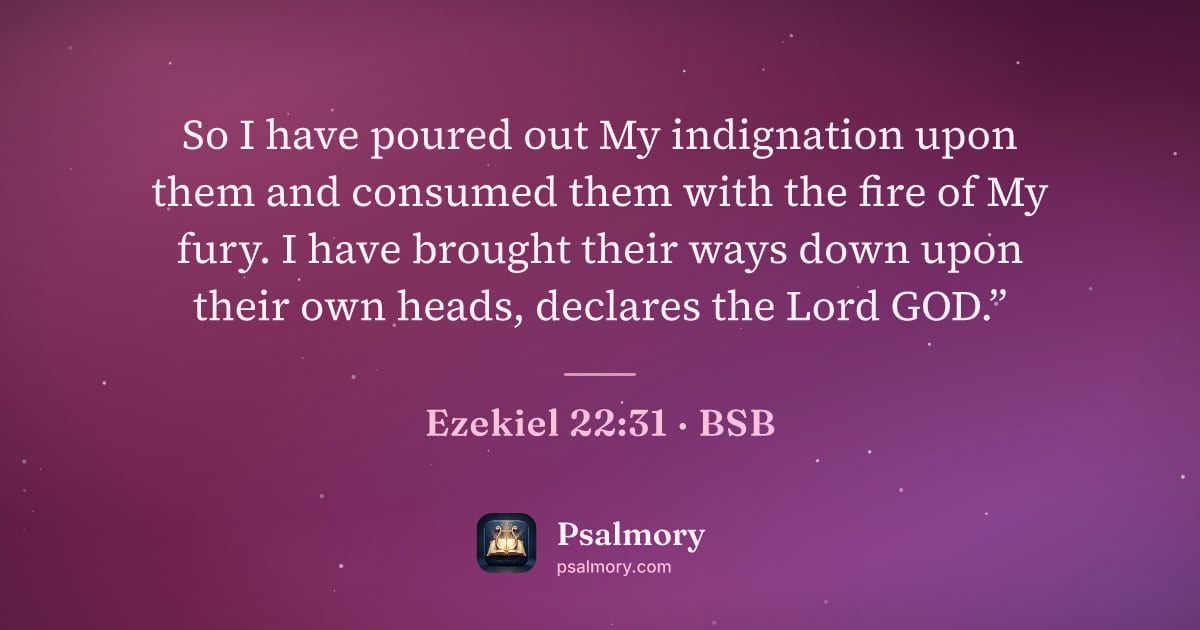 Ezekiel 22:31 verse artwork: So I have poured out My indignation upon them and consumed them with the fire of My…