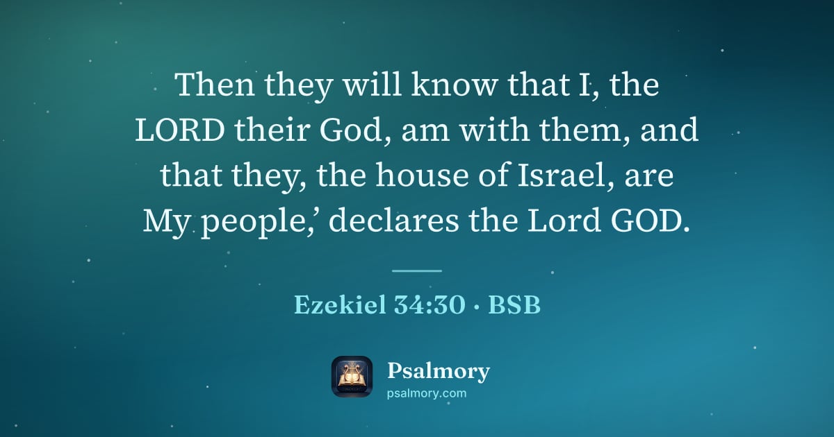 Ezekiel 34:30 verse artwork: Then they will know that I, the LORD their God, am with them, and that they, the house…