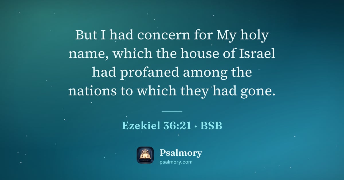 Ezekiel 36:21 verse artwork: But I had concern for My holy name, which the house of Israel had profaned among the…