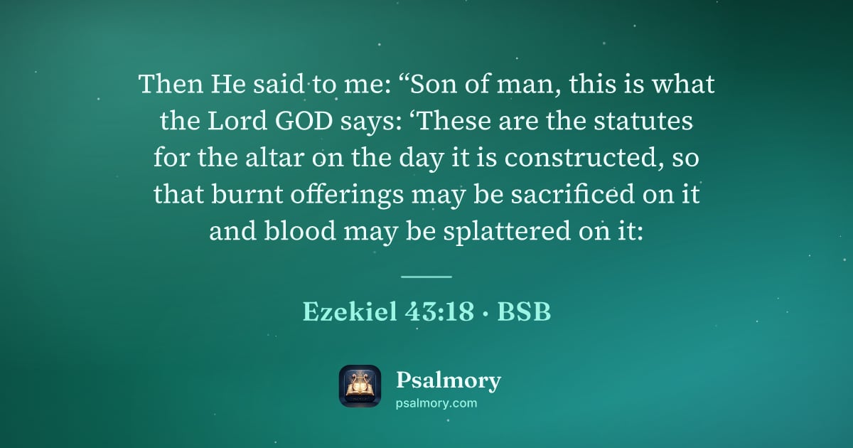 Ezekiel 43:18 verse artwork: Then He said to me: “Son of man, this is what the Lord GOD says: ‘These are the statutes…
