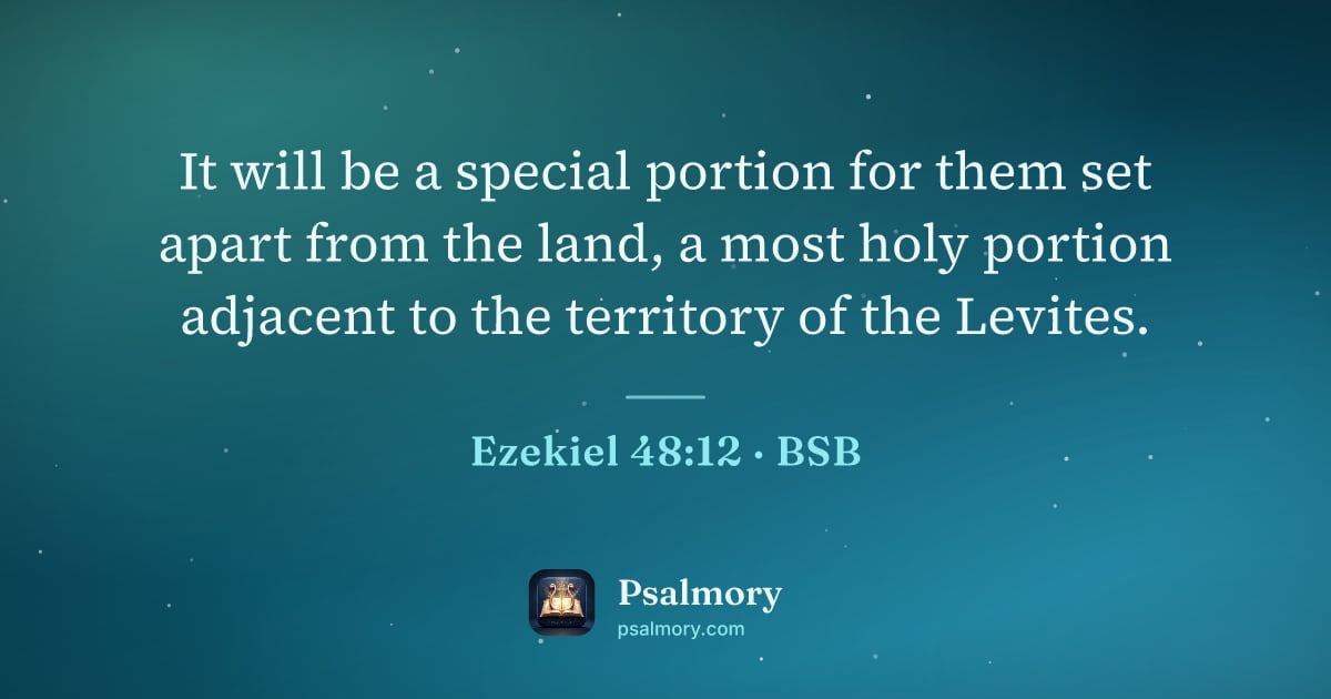 Ezekiel 48:12 verse artwork: It will be a special portion for them set apart from the land, a most holy portion…