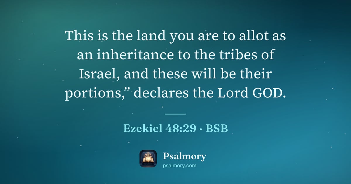 Ezekiel 48:29 verse artwork: This is the land you are to allot as an inheritance to the tribes of Israel, and these…