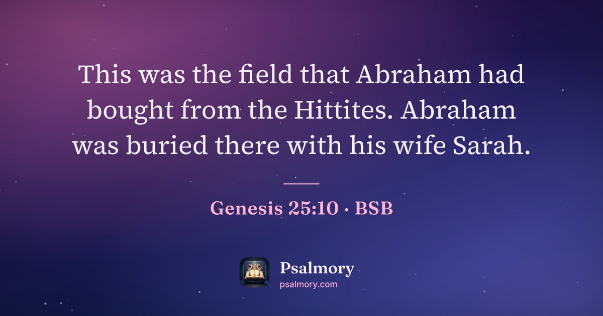 Genesis 25:10 verse artwork: This was the field that Abraham had bought from the Hittites. Abraham was buried there…