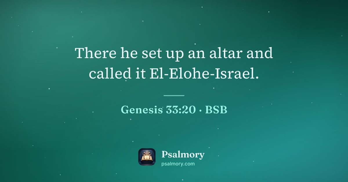 Genesis 33:20 verse artwork: There he set up an altar and called it El-Elohe-Israel.
