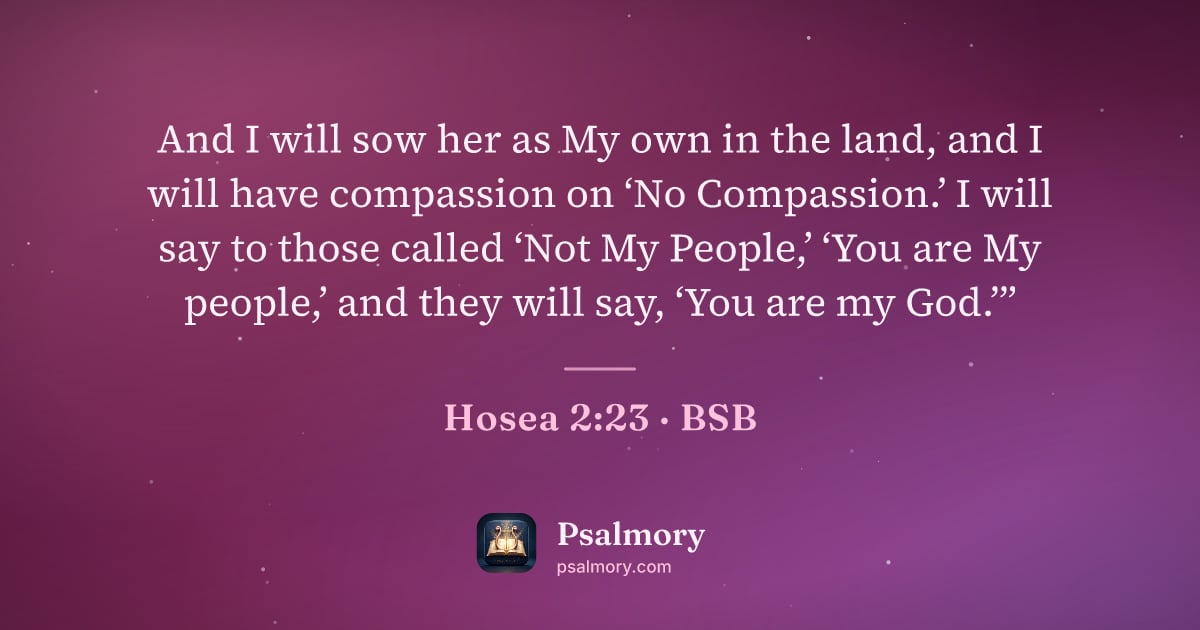 Hosea 2:23 verse artwork: And I will sow her as My own in the land, and I will have compassion on ‘No Compassion.’…
