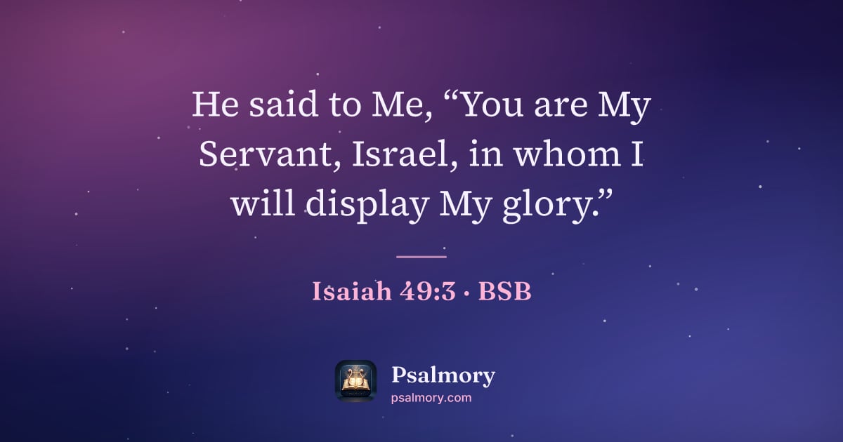 Isaiah 49:3 verse artwork: He said to Me, “You are My Servant, Israel, in whom I will display My glory.”
