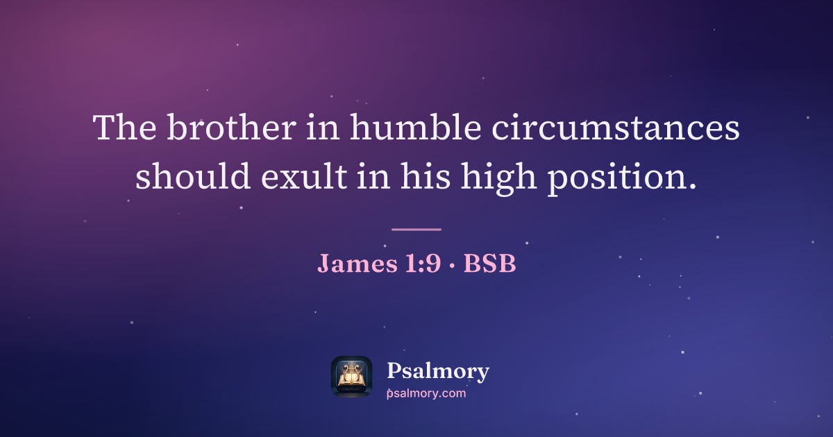 James 1:9 verse artwork: The brother in humble circumstances should exult in his high position.