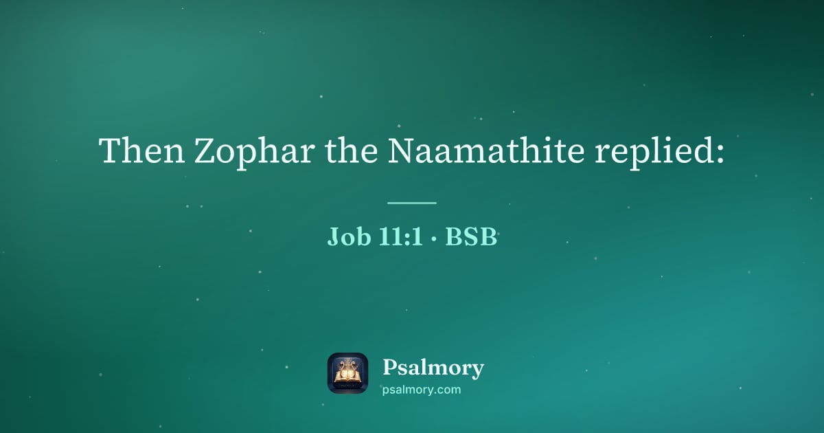 Job 11:1 verse artwork: Then Zophar the Naamathite replied: