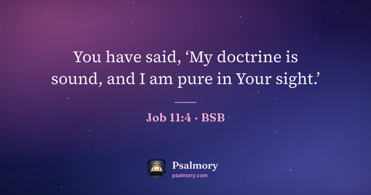 Job 11:4 verse artwork: You have said, ‘My doctrine is sound, and I am pure in Your sight.’