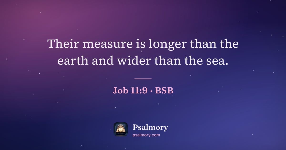 Job 11:9 verse artwork: Their measure is longer than the earth and wider than the sea.