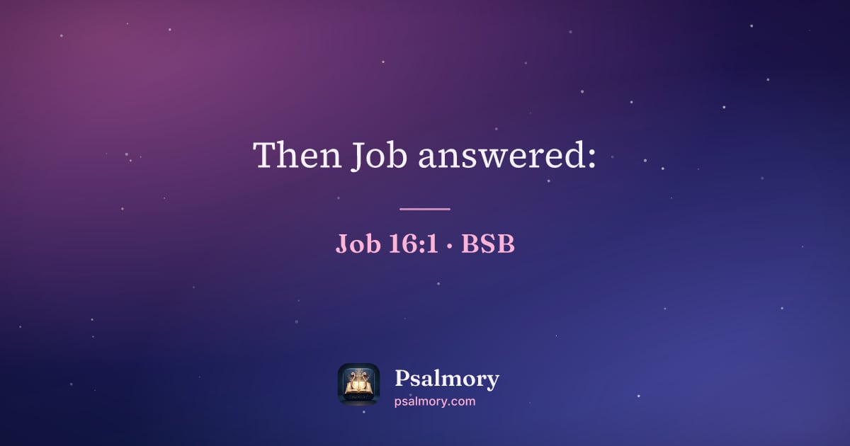 Job 16:1 verse artwork: Then Job answered:
