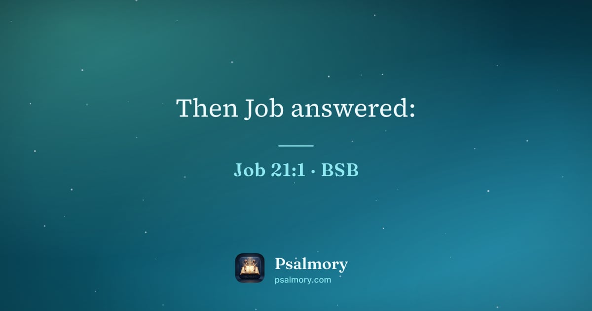 Job 21:1 verse artwork: Then Job answered: