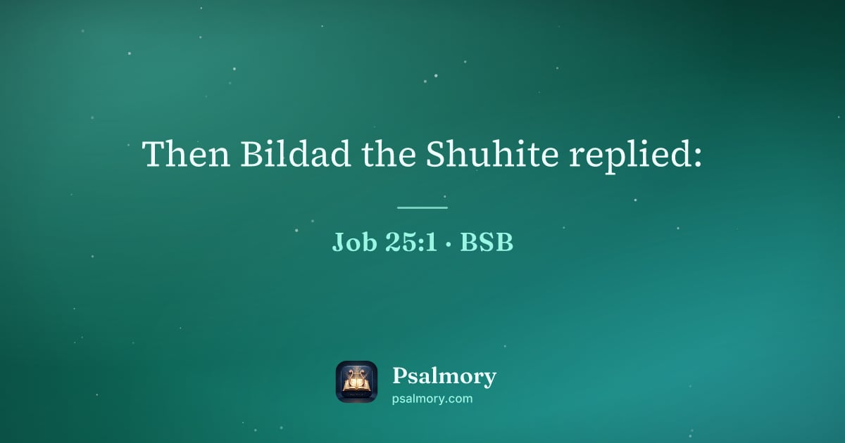 Job 25:1 verse artwork: Then Bildad the Shuhite replied: